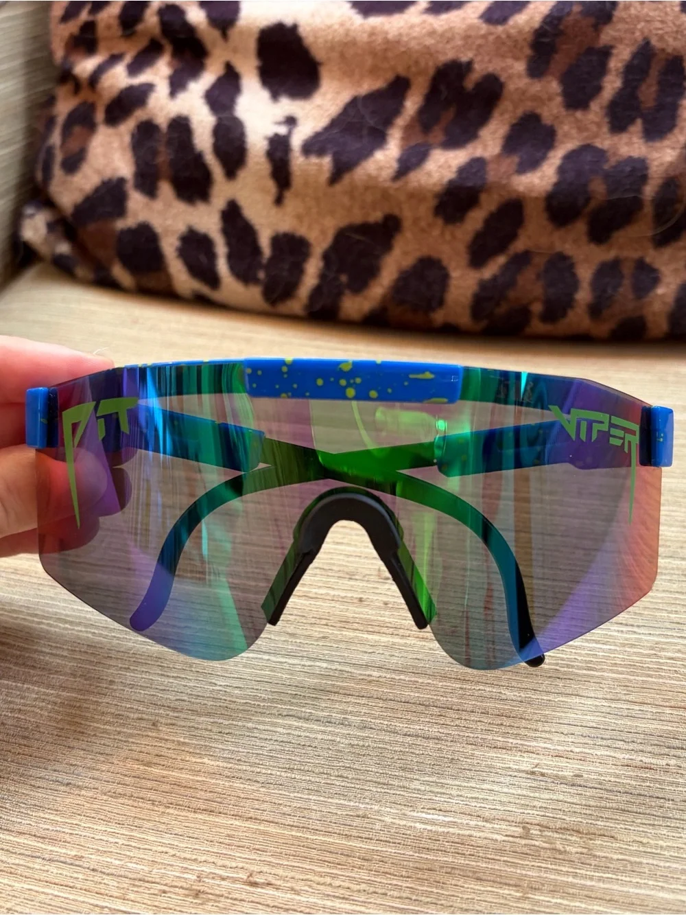 Pit Viper - Mirrored Shield Sports Sunglasses in Green-Blue Fade
